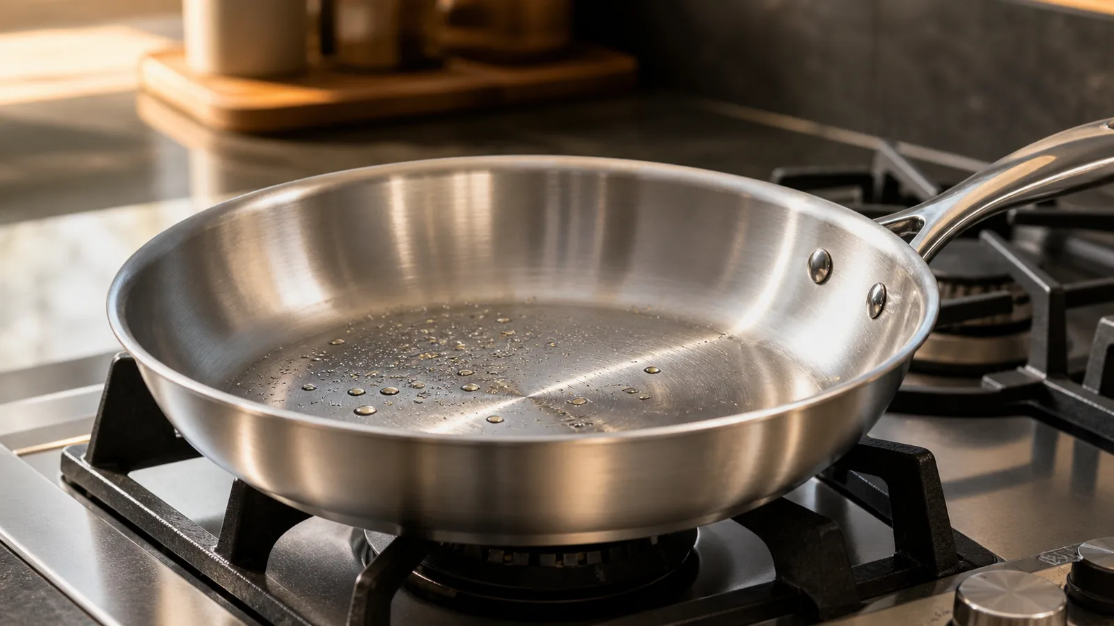 Tigaie din inox încălzită pe plită